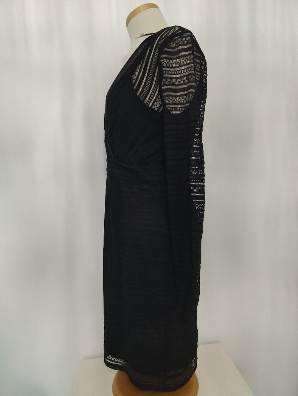 BCBG Maxazria Dress S Black Lace Cocktail Art Deco Romantic Date Night Elegant - Picture 8 of 15